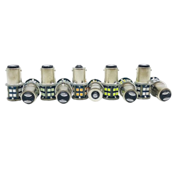Bật Đèn Tín Hiệu 1157 Ổ Cắm XE Lớn 6 Bánh Xe 10 3030 28led 12 / 24V 1156 Offset Vàng 12 / 24V