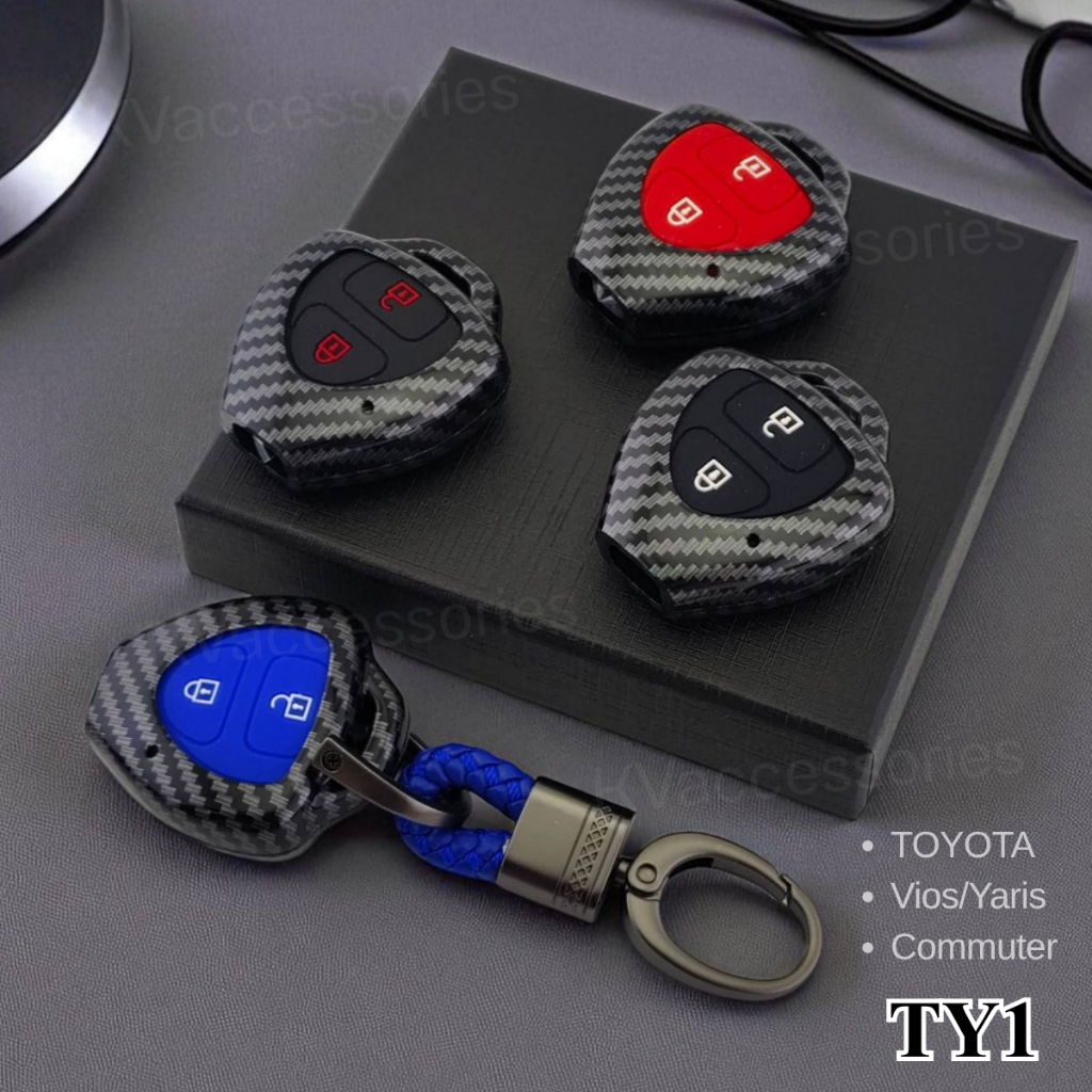 Hộp đựng chìa khóa xe Kevlar Toyota Vios Yaris Mô hình đi lại có nút phản quang 2