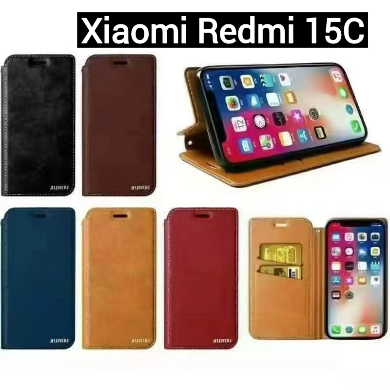 Ốp lưng lật Xiaomi Redmi 15c 15 / Poco C85 / Redmi 15c Từ có thể lưu trữ danh thiếp