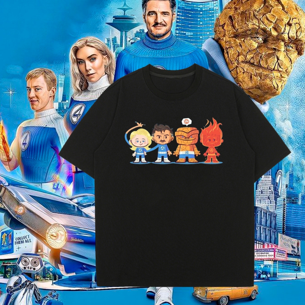 Áo thun Baju The Fantastic Four: First Steps Movie Siêu anh hùng Pedro Pascal Plays Reed Richards Pu