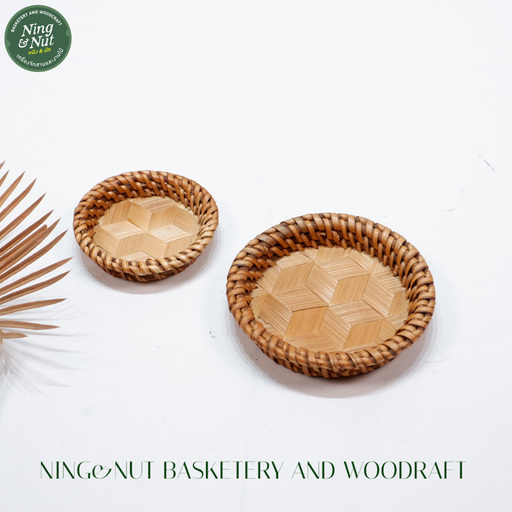 Bamboo Mây Edge Coaster hun khói Công việc đẹp và mạnh mẽ [COD]