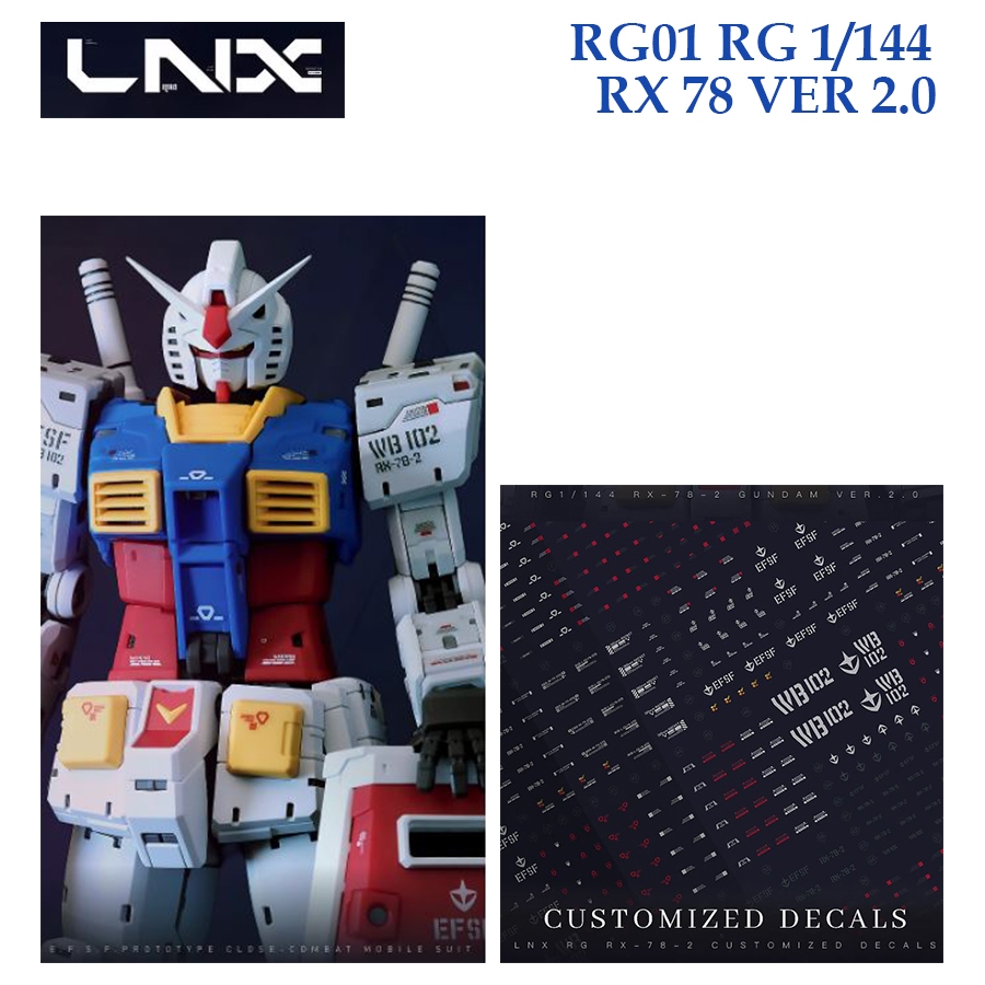 DECAL NƯỚC [LNX] RG01 RX 78 2.0 GUNDAM RG 1 / 144 SLIDE 01