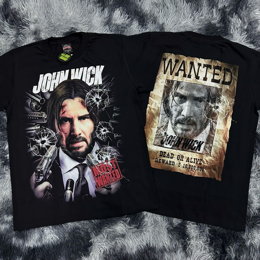 Áo thun John Wick Glow Rocktees Label 1 Cotton