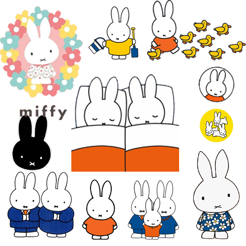 Miffy White Rabbit Cartoon Iron-On Patch flex Sticker Lớn
