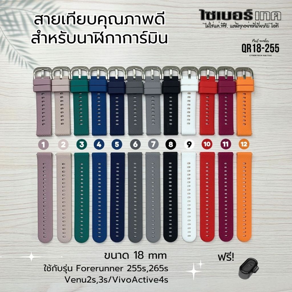 Dây đeo đồng hồ có thể so sánh với QR18 mm. 255s Dành cho Garmin Forerunner 255s / 265s / Venu 2s / 