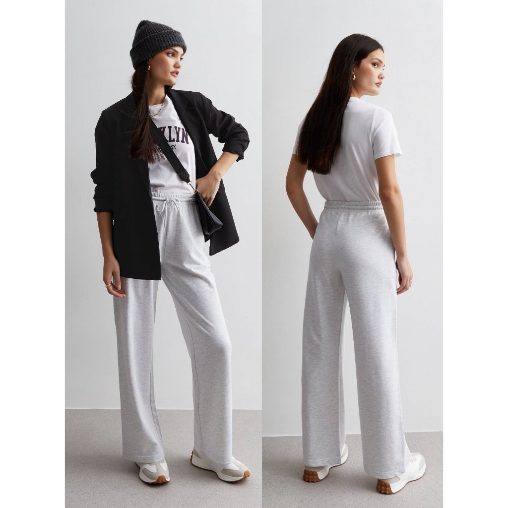 Mới Nhìn Màu Xám Rộng Chân Jogger Màu Xám Quần Jogger Chân Vải Cotton Hỗn Hợp Với Poly Kết Cấu Mềm K