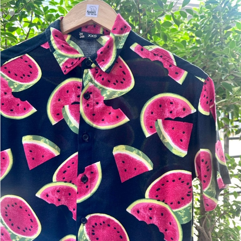 Áo sơ mi Hawaii cũ Kích thước trẻ em XXS (Ngực 36 ") Vải Rayon thương hiệu Jay Jays có lỗ hổng hình 