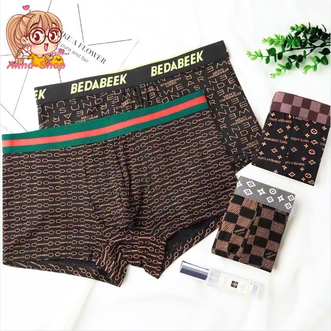 Anna shop Quần Lót Ngắn Nam Võ Sĩ Vải Mềm Thoải Mái Khi Mặc Size L-4XL Thông Gió Tốt A3108