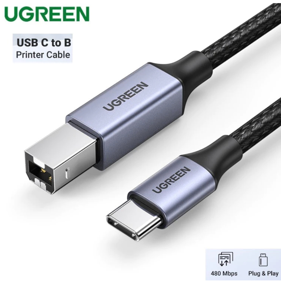 UGREEN Model US370 USB C sang Type B 2.0 Cáp máy in 3FT Dây máy quét