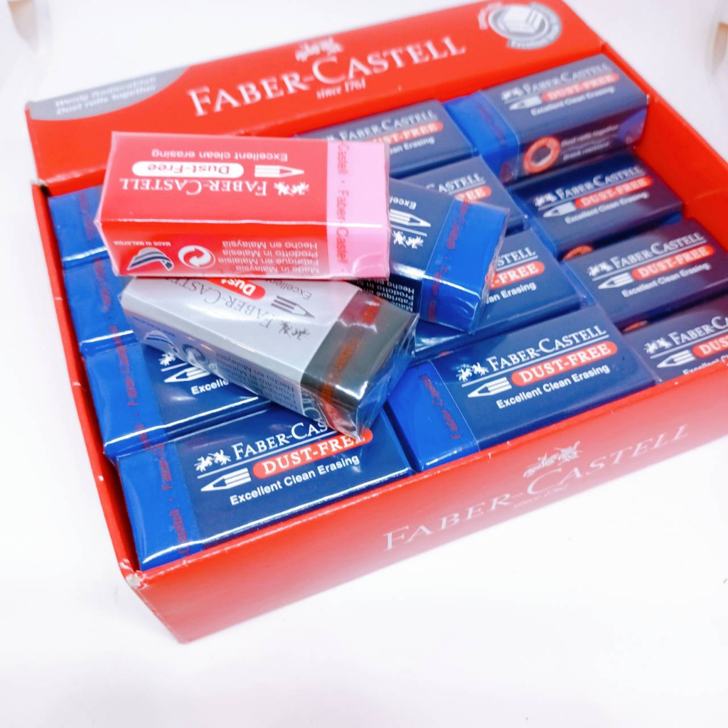 Faber-Castell (24 Miếng) Faber Eraser-Castell Box Đen Lump Xanh Không Bụi Khối Màu