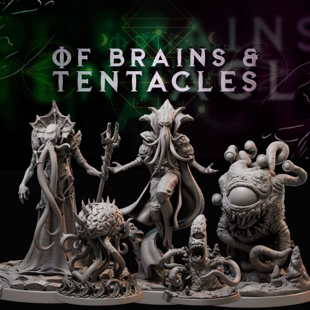 DnD Miniature I Of Brains & Tenacles-Game Board Model (Nhựa không sơn) Đế 1-3 inch
