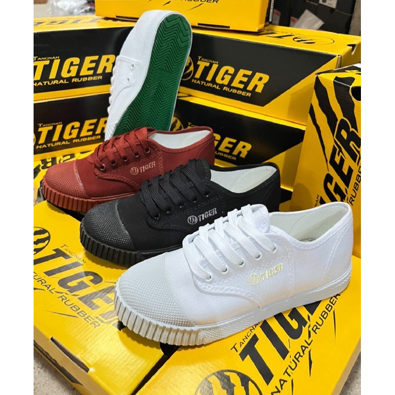 Giày thể thao sinh viên B TG205 Tiger màu trắng buộc dây TG205