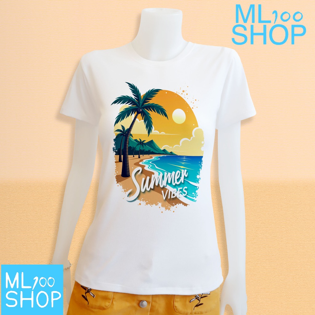 Áo thun Vibes mùa hè TK Vải in trên ML100SHOP (Cổ tròn)
