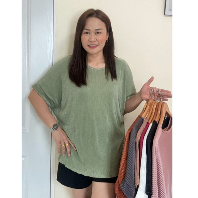 Áo Sơ Mi Cổ Tròn Nữ Plus Size Atpitok 42-50 Lớn + / D002
