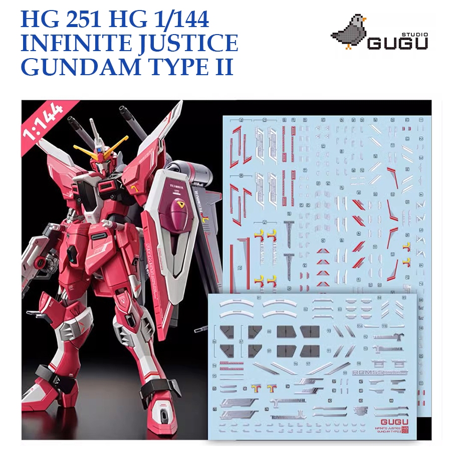 ❈ ้ ❈ [GUGU STUDIO] HGCE HG 251 INFINITE JUSTICE TYPE II GUNDAM DECAL HG251