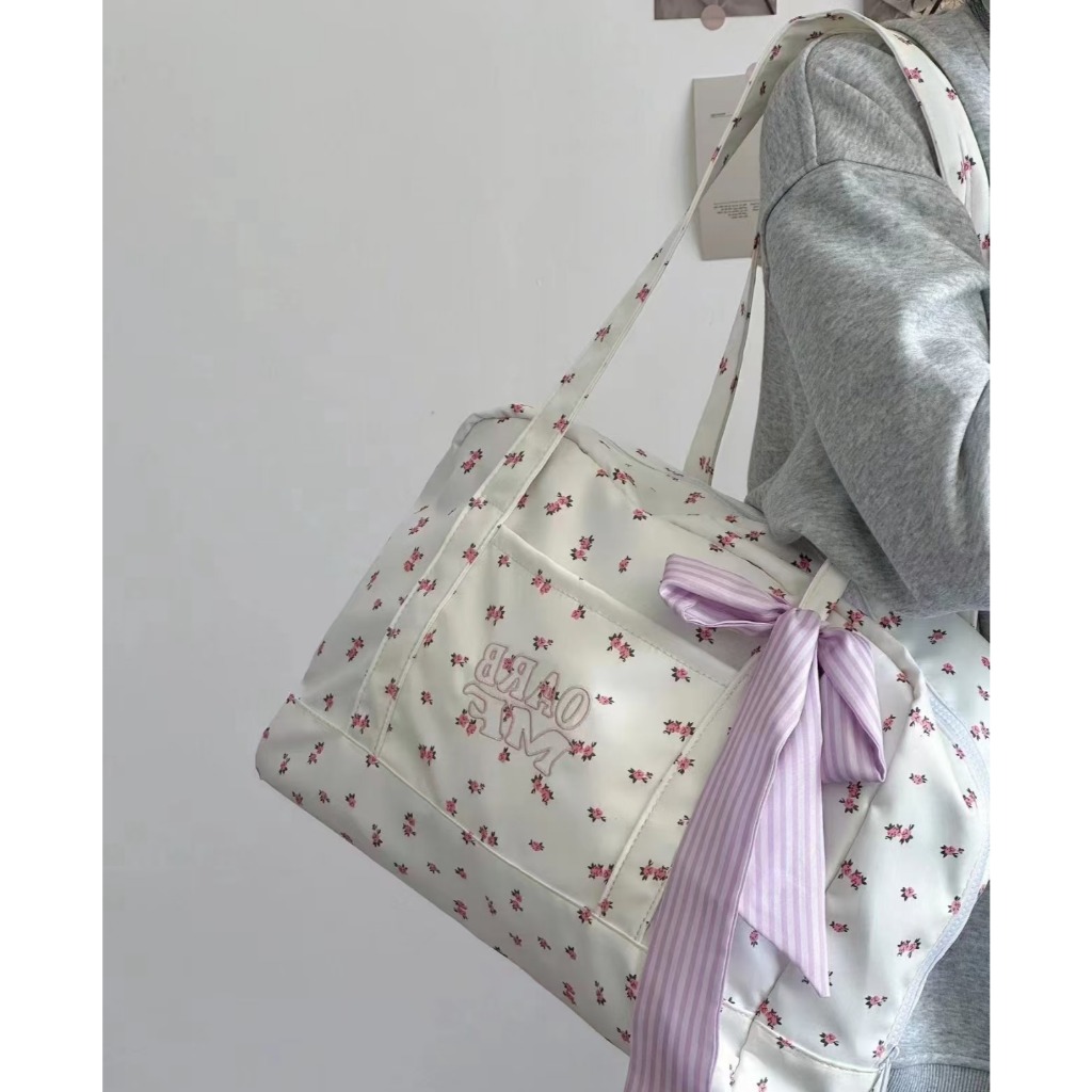 (A159) Túi vải Nylon in hoa đẹp và ngọt ngào