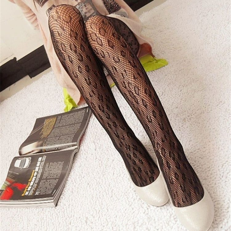 Miss Red-3 Full Length Fishnet Vớ Hỗn Hợp Họa Tiết SIXTY-SIX Gợi Cảm sọc Ren Top