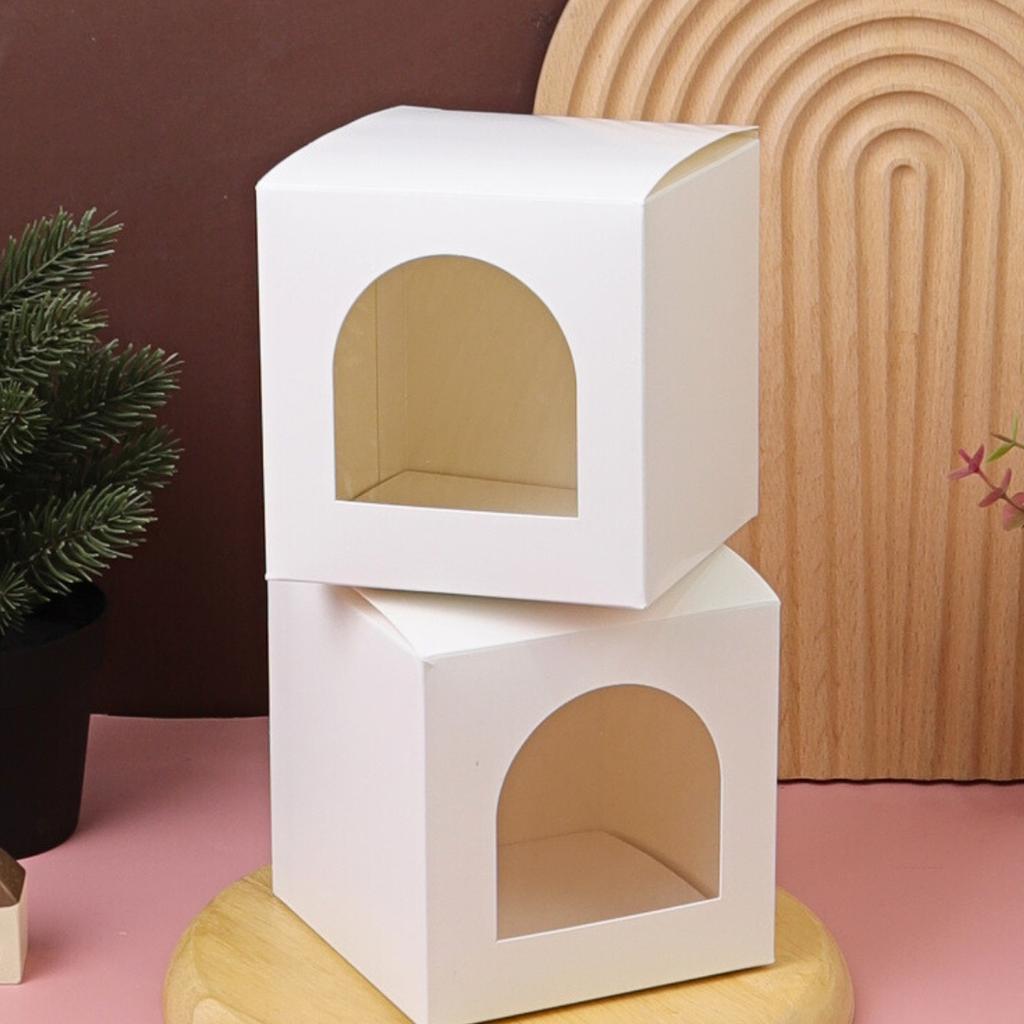 Hộp bánh Boxjourney Dome Trắng 11x11x11 Cm (20 Cái / gói)