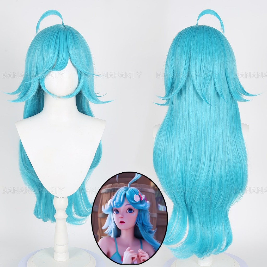 Bộ tóc giả xanh cosplay dài Honor of Kings Doria