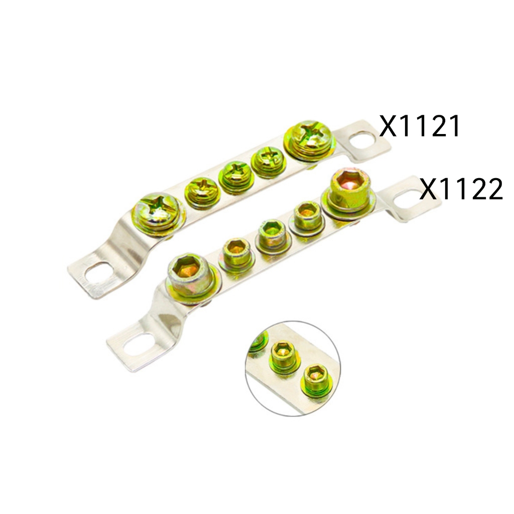 Thanh trung tính Thanh nối đất Đồng thau làm sẵn 5 kênh 2x15