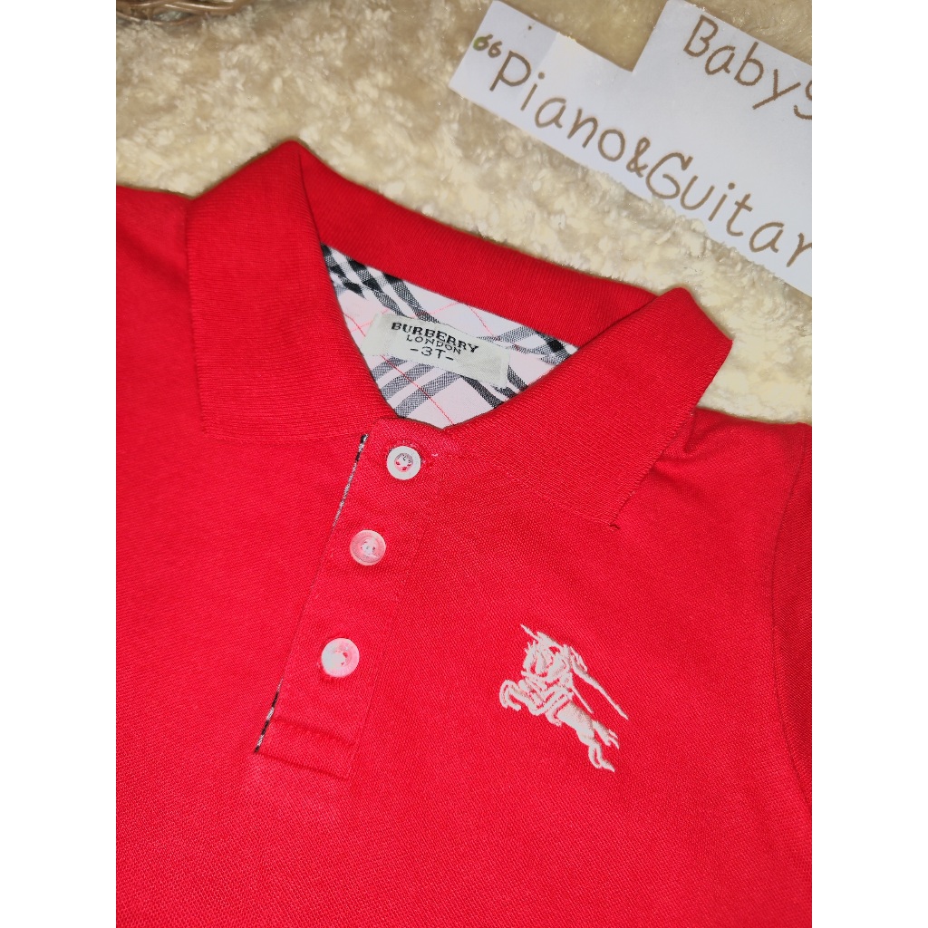 Áo sơ mi cổ đỏ BURBERRY LONDON Mã thương hiệu T7495 Bán quần áo trẻ em có thương hiệu hai tay