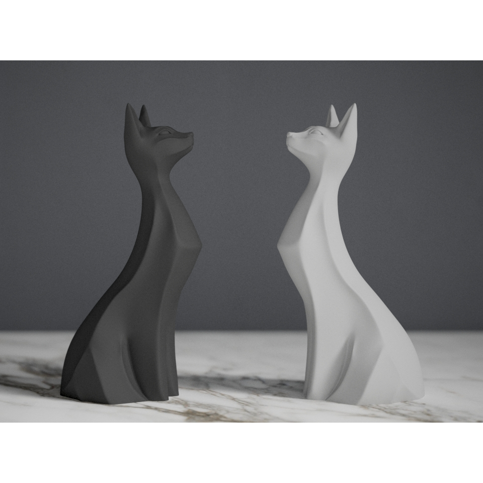 Trang trí nội thất Điêu khắc mèo-Độ cao cấp và bí ẩn (3DPrint)