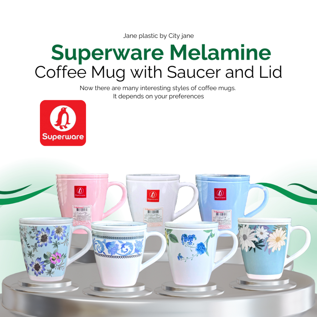 Bộ cốc cà phê Melamine có nắp Srithai Thương hiệu Superware