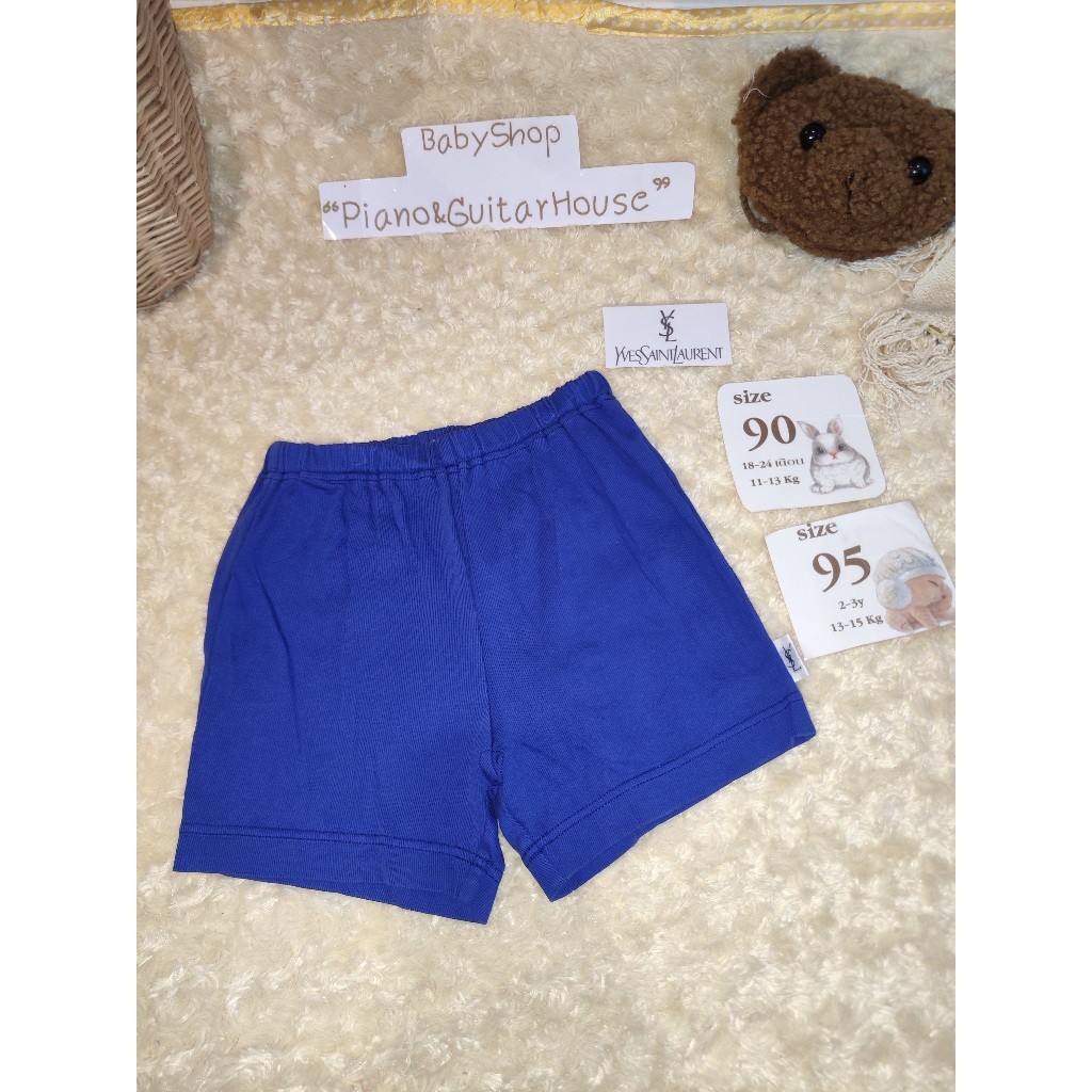 Quần short màu xanh hải quân Mã thương hiệu YSL K4513 Bán quần áo trẻ em hai tay