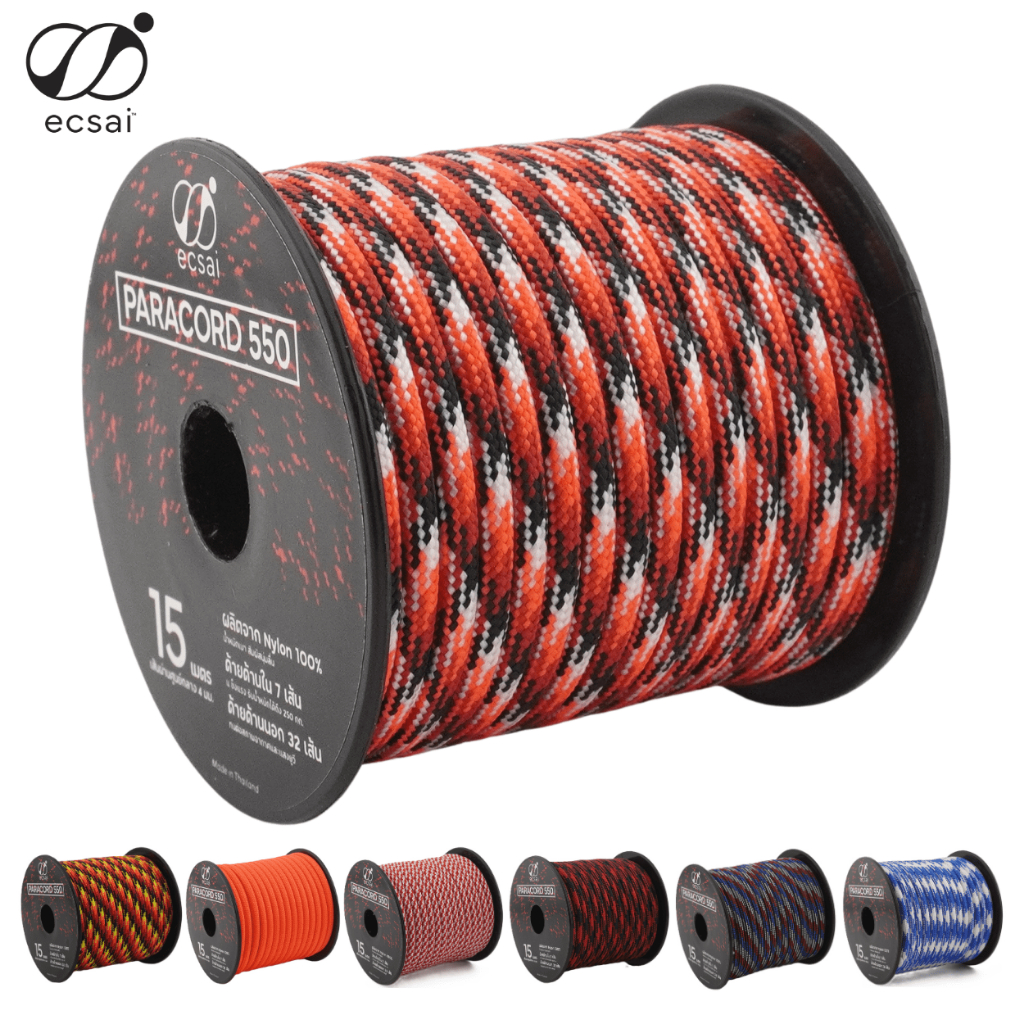 Ecsai Paracord 550 (Paracord 550) Kích thước 4 Mm. 1 Lõi Nylon 7 Dây Cho DIY Cắm Trại Trọng Lượng 25