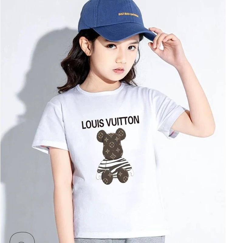 Áo Sơ Mi Yout-Trẻ Em LOUIS VUITTON Họa Tiết Hoạt Hình Dễ Thương Rời Thời Trang Phong Cách Hàn Quốc B
