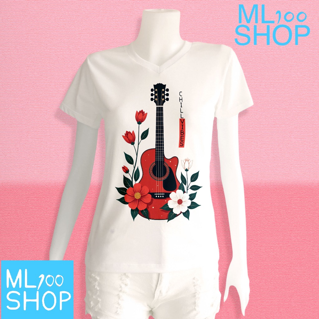 Áo thun Chill Vibes TK Vải in trên ML100SHOP (Cổ chữ V)