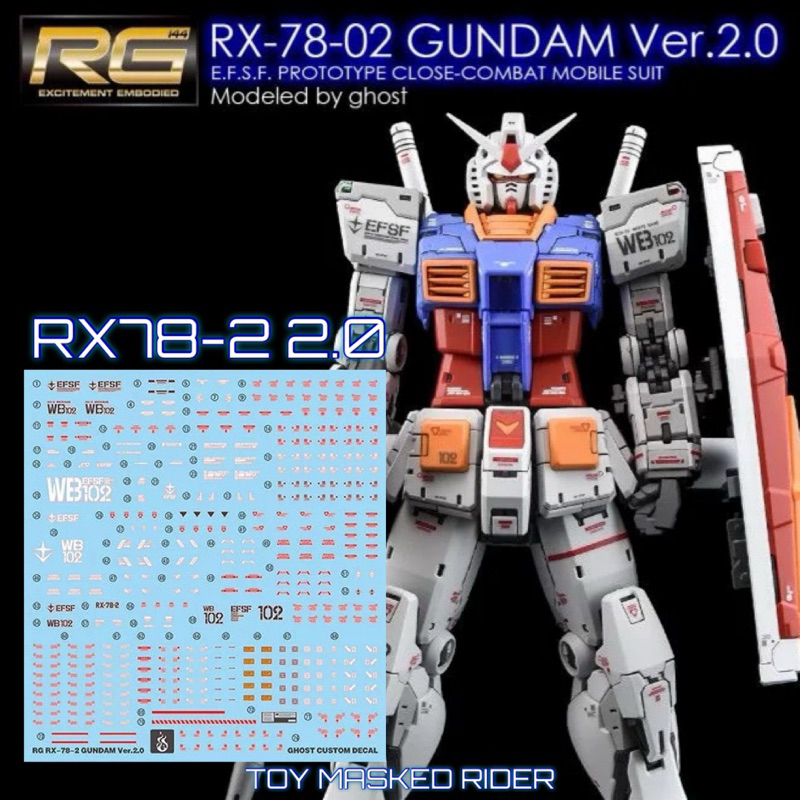 GHOST RG DECAL 1 / 144 RX-78-3 2.0 GUNDAM Blacklight Glow