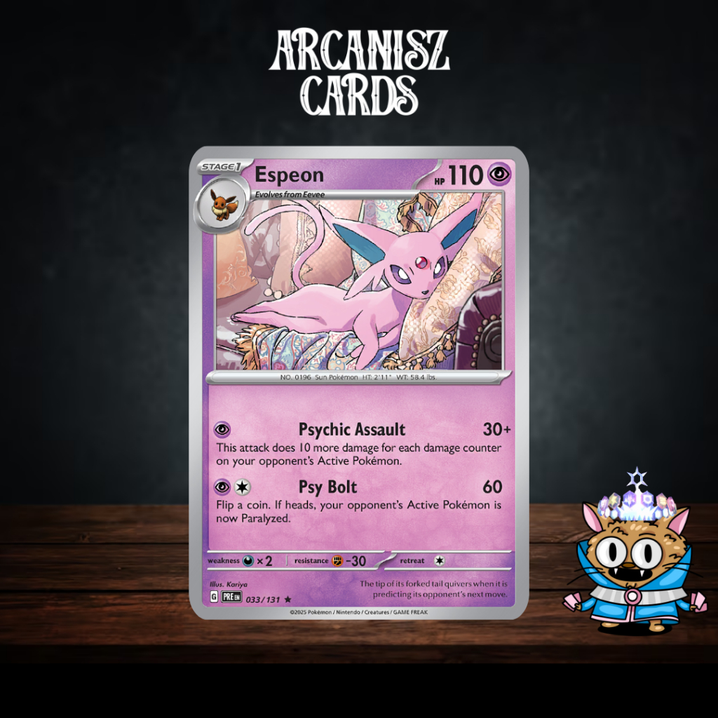 Thẻ tiếng Anh Espeon Pokemon Prismatic Evolutions 033 / 131