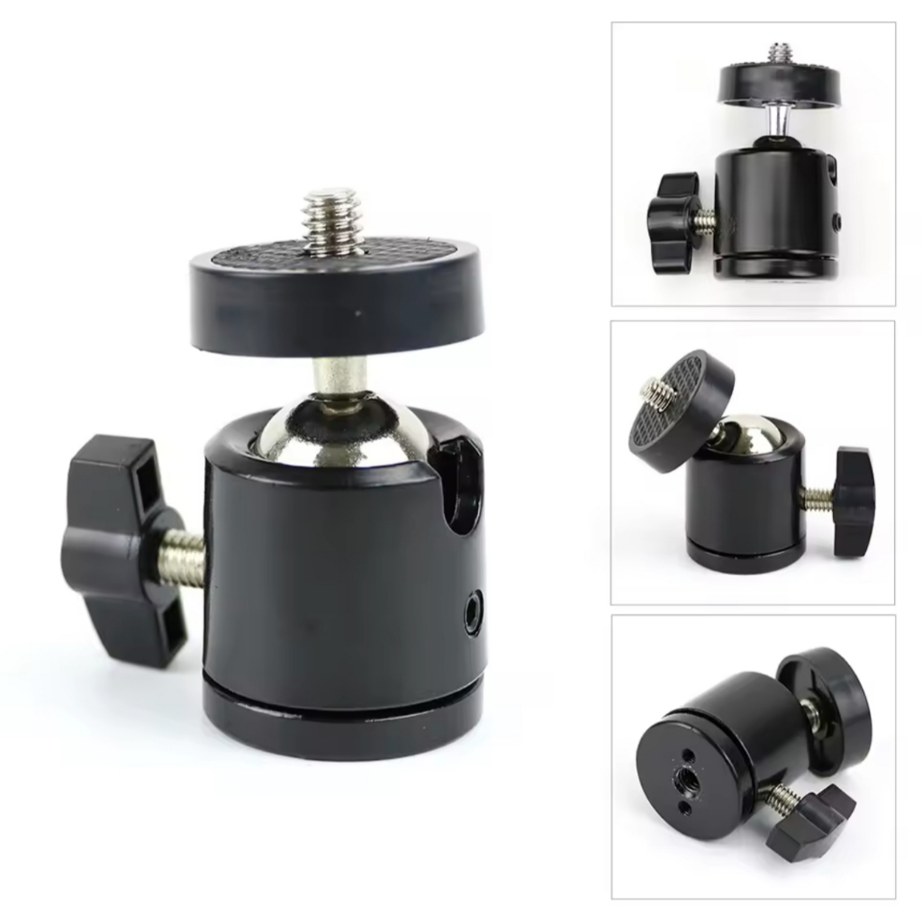 Đầu bi Mini màu đen kim loại 360 độ Đầu nối Camera xoay 360 độ