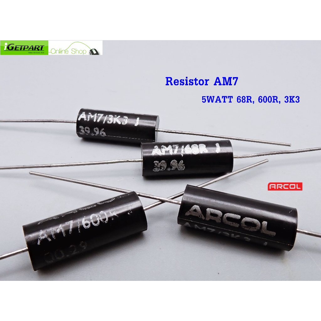 RESISTOR ARCOL AM7 5WATT 68R 600R 3K3 (1 Gói = 3 Miếng)