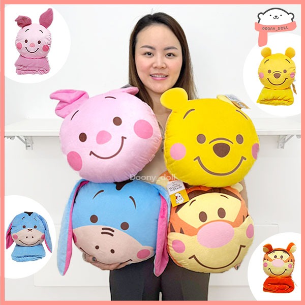Chăn Trước Gối Gấu Pooh Piglet Tigger Eeyore disney Mickey Minnie Chip Dale Donald Daisy Authentic%