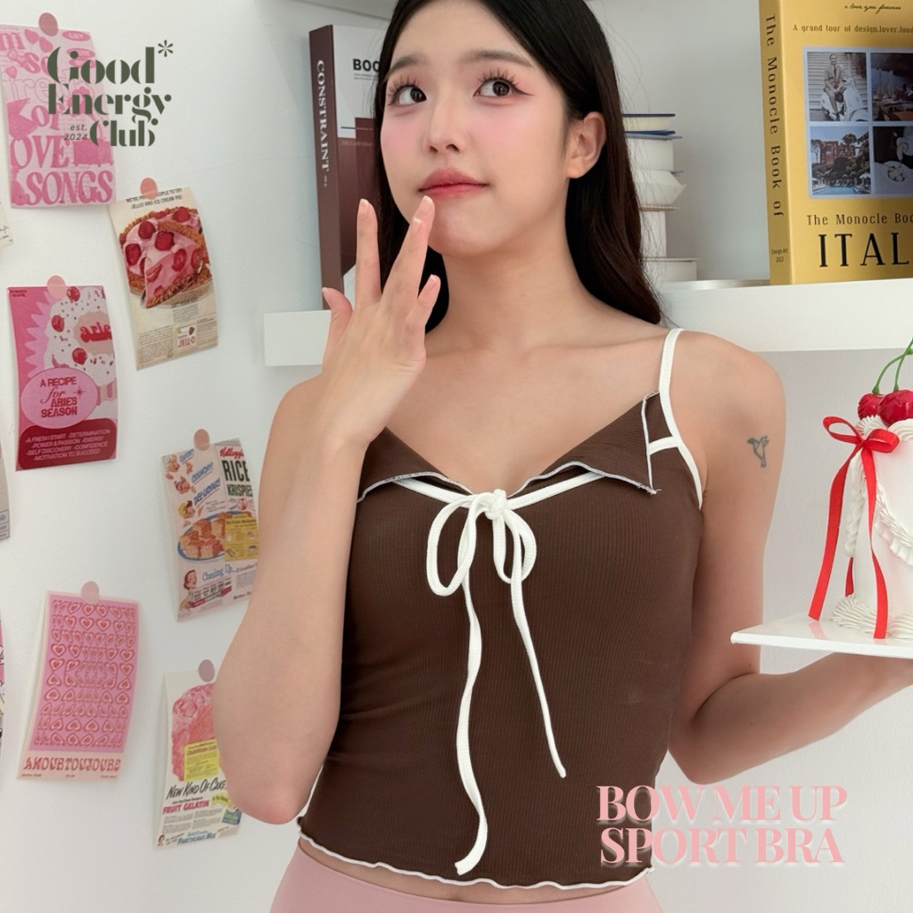 GOOD ENERGY CLUB-BOW ME UP SPORT BRA [0018] Áo ngực thể thao một dây có chi tiết vải gân (11A-11D)