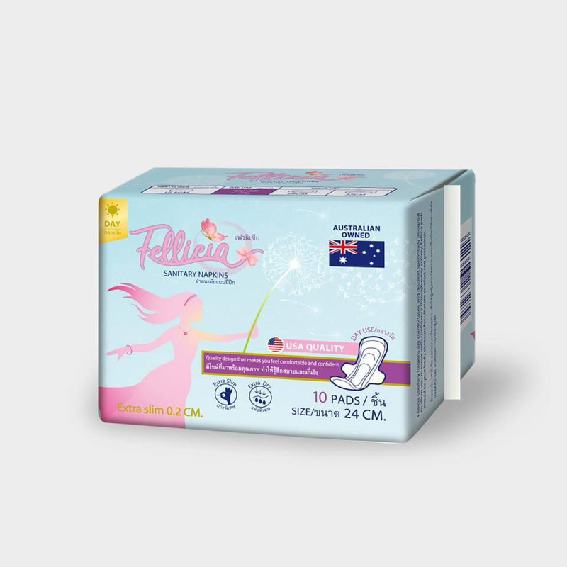 Băng vệ sinh Fellicia có cánh 24cm./ 10 Miếng Công Thức Ban Ngày ️