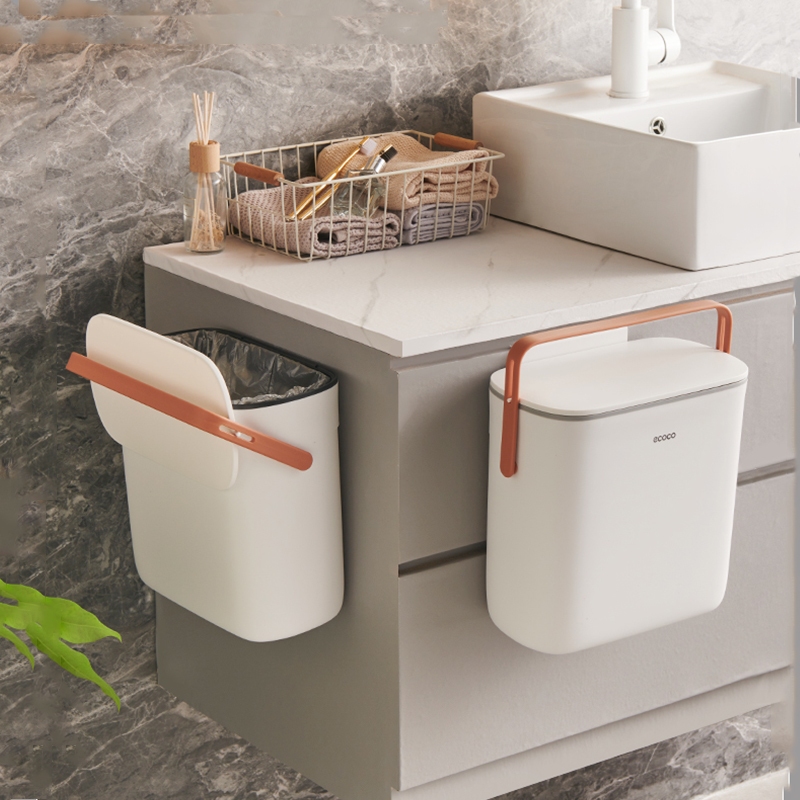 Thùng rác treo tường Ecoco có nắp 7 lít 10 cho phòng tắm nhà bếp Rất nặng Bền chắc