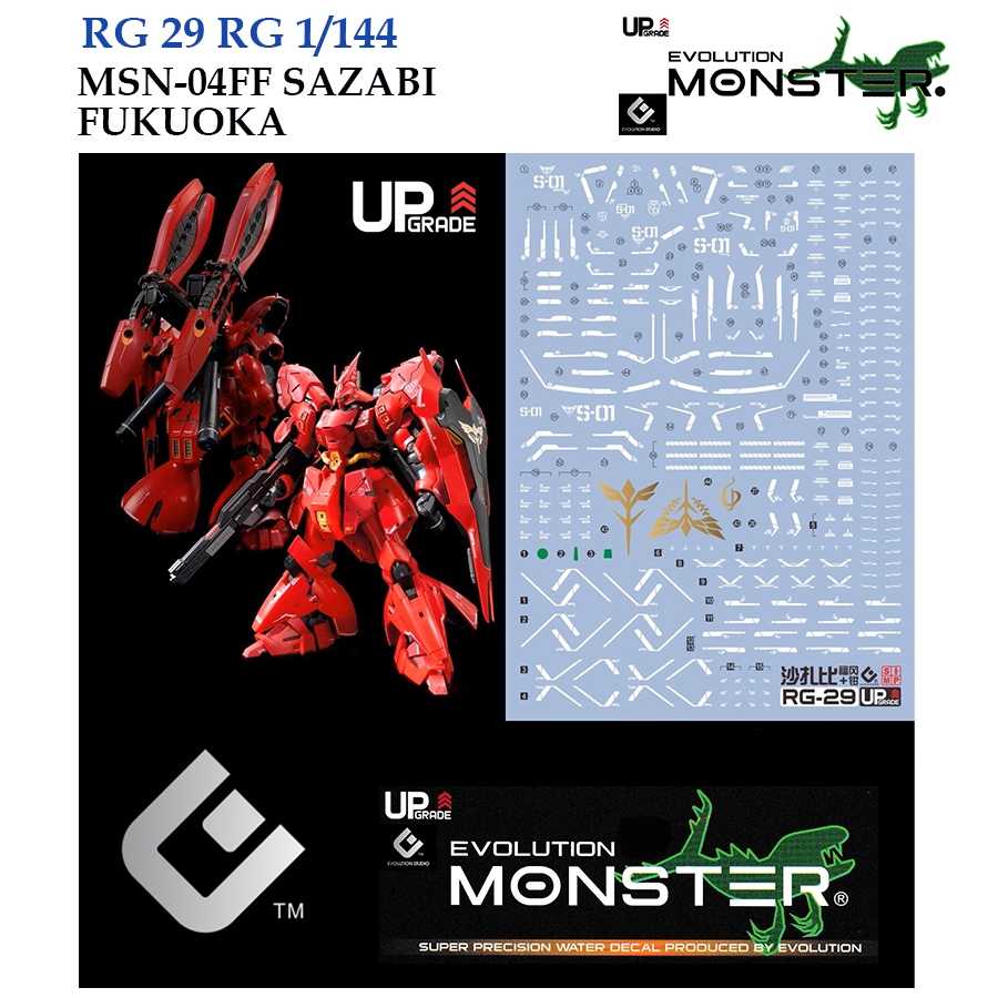 ❈ ้ ❈ [MONSTER Evo] RG-FF RG 1 / 144 MSN-04FF SAZABI DECAL [BRONZE VÀNG BẠC] RG-FF RG29