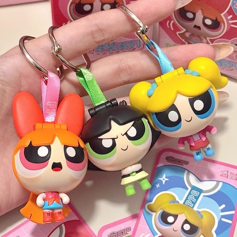 [Quần áo xoay và thay quần áo]: Móc khóa Powerpuff Girls
