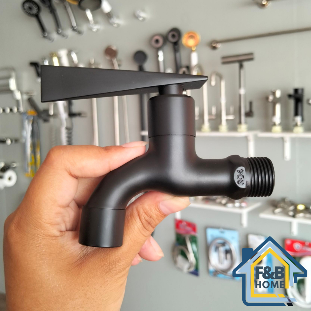 Vòi thép không gỉ cấp F & BHOME 304 Hệ thống van gốm phủ màu đen đặc biệt Đầu nối ống 4 Inch Thanh g