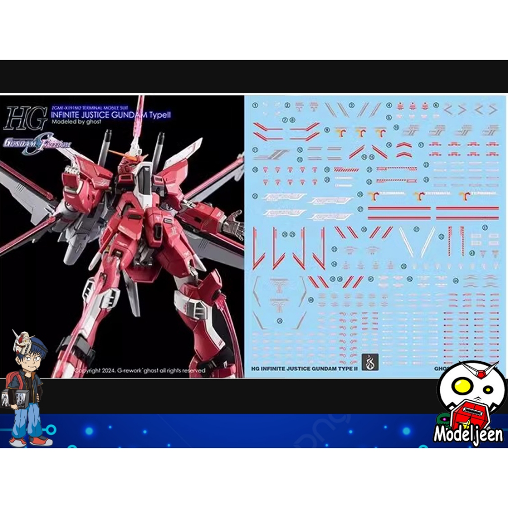 (Decal Ma) Decal Nước 210 HG1 / 144 Infinite Justice Gundam Type 2