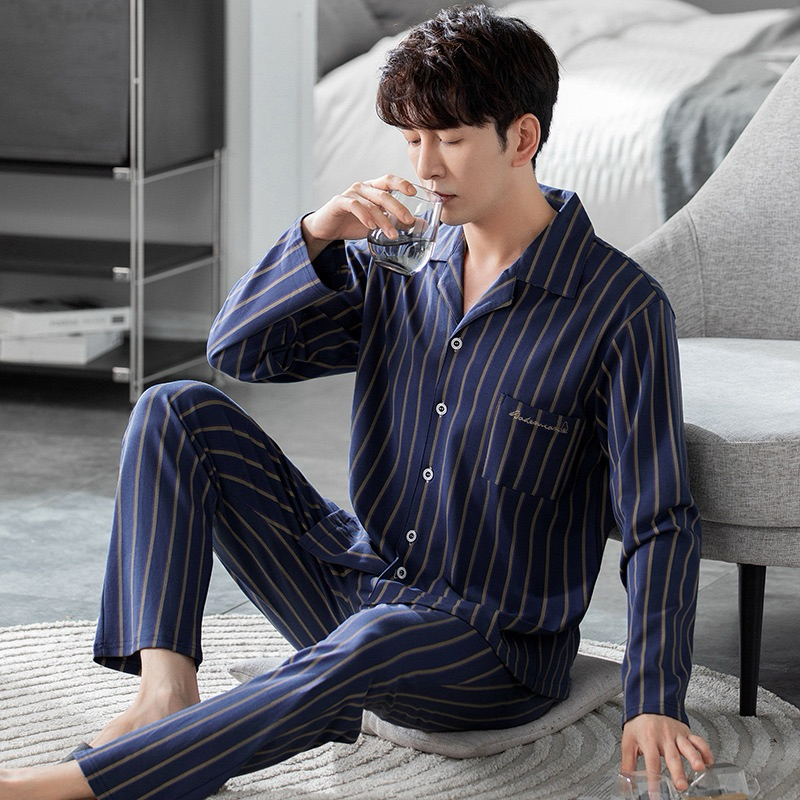 Bộ đồ ngủ dài tay nam Quần dài Cotton [M029]