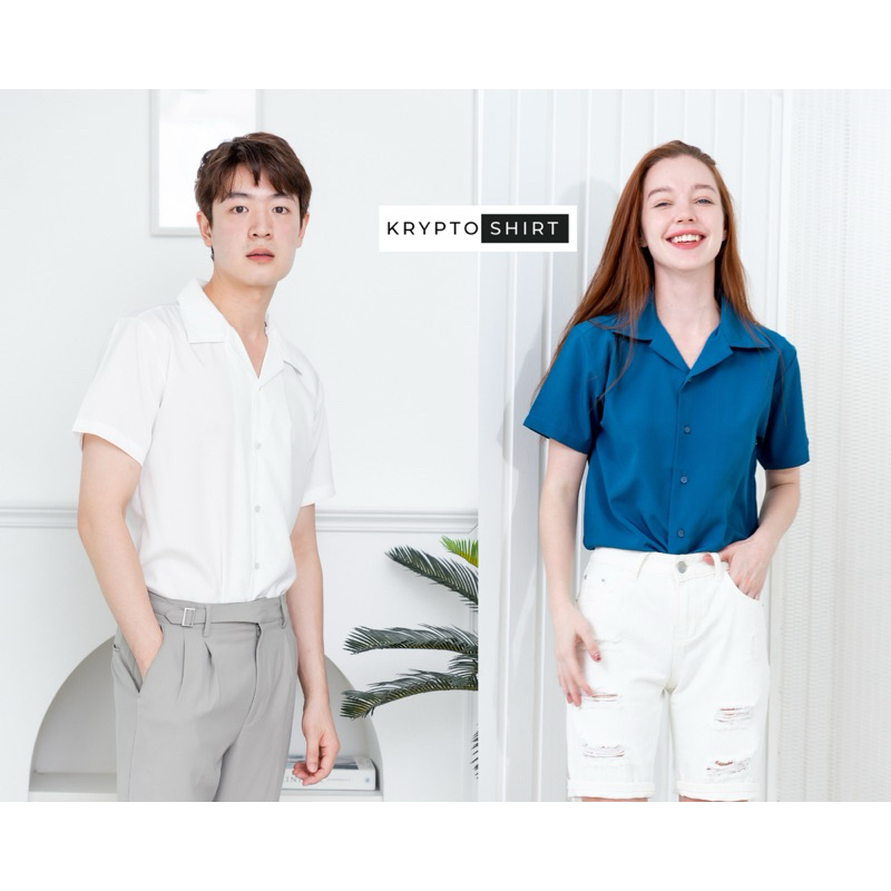 Áo sơ mi KRYPTO Phong cách tối giản / Unisex / M-2XL