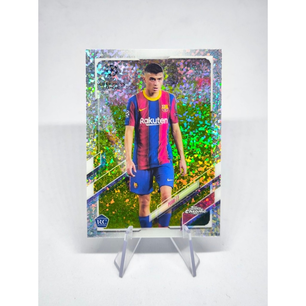 Topps Chrome UCL Pedri khúc xạ tân binh RC FC Barcelona 2020-21