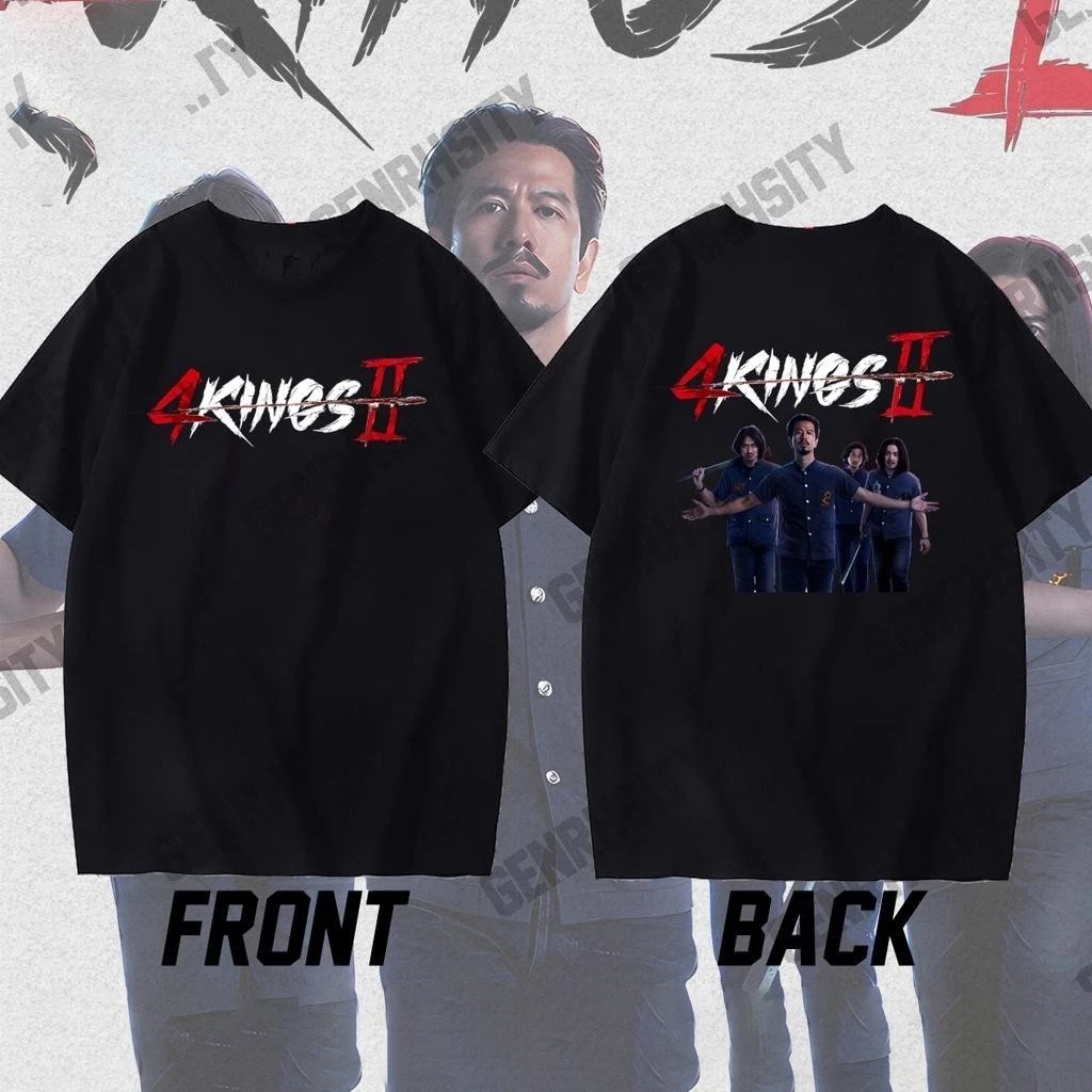 4kings2 Áo Thun Nam 4king Nghề 90 Cotton Đen Tee Vải Mỏng Thoáng Khí S-5XL FS