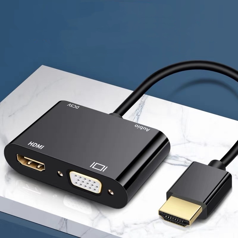 HDMI sang HDMI + VGA VGA sang HDMI + Bộ chia VGA + Bộ chuyển đổi Video Cáp HD Đầu ra âm thanh HDMI2V