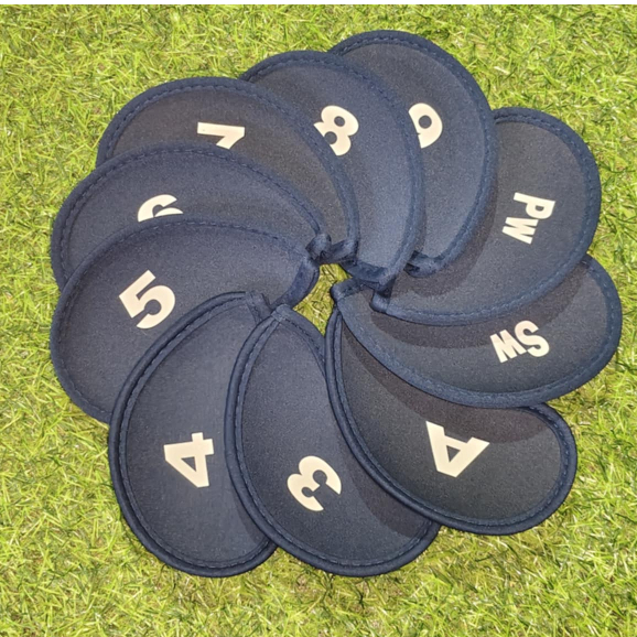 10 Chiếc Golf Club Iron Head Cover Set Putter Protection 3-4-5-6-7-8-9-PW-SW-A