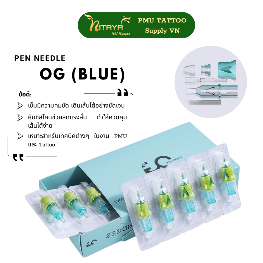 OG Green Tattoo Needles Hawk Hairstroke Eyebrow Lip